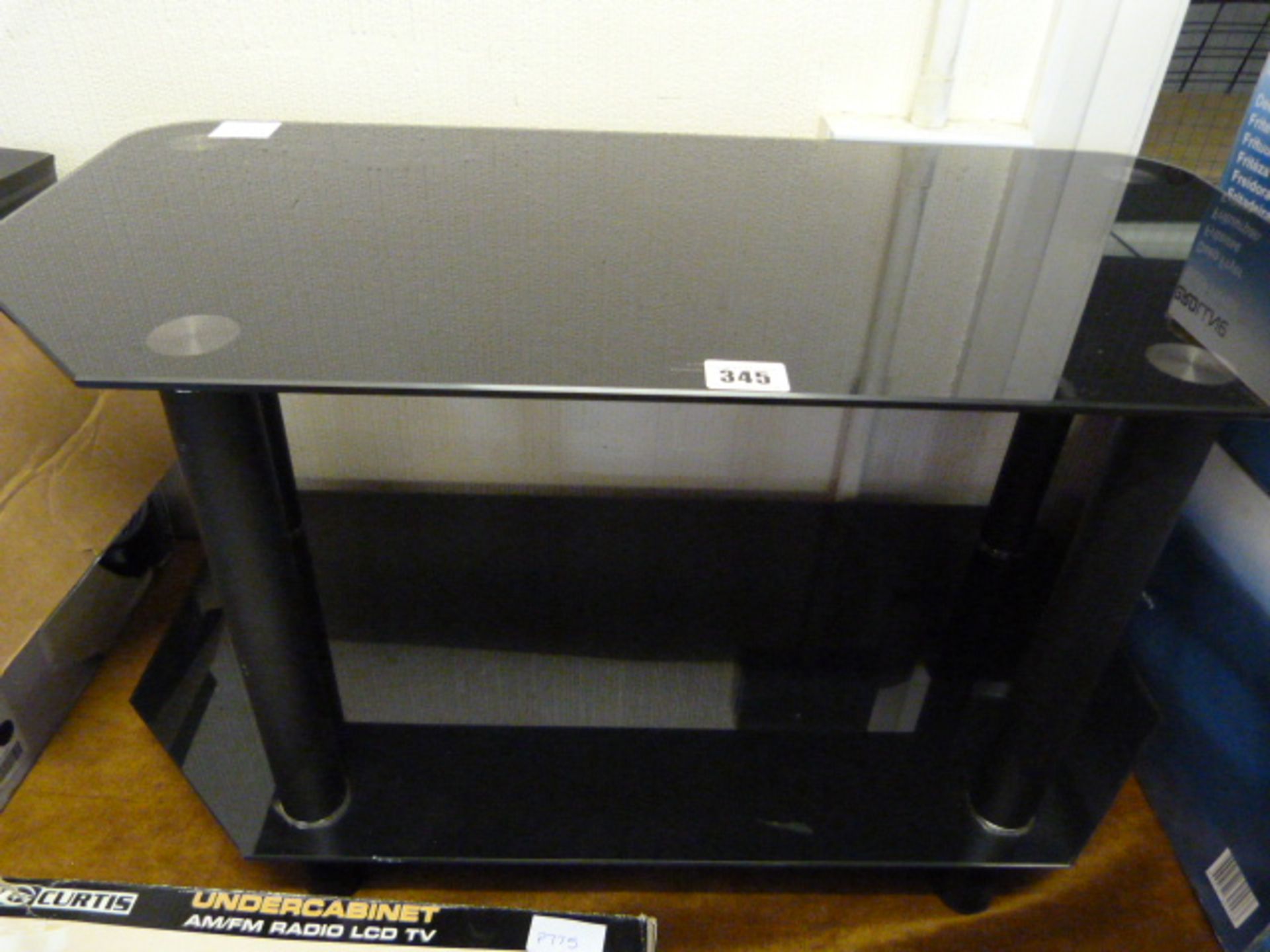 Black Glass TV Stand