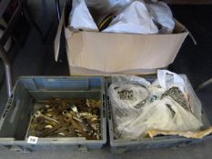 Box of OId Tools & Box containing Large Quantity of Nails