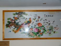 Large Oriental Embroidered Picture