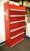 *Red shelving promo end/bay, 1000mm wide x 300 deep x 2000 high