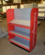 *New 1m silver grey shelving promo bay with acrylic side panels