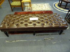 *Brown Leather Hall Seat