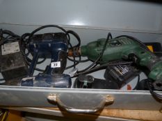 Box containing Assorted Cordless & Electric Drills