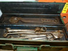 Green Cantilever Toolbox containing Various Spanners etc