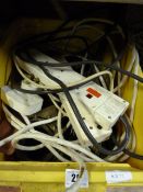 Box containing Extension Leads etc