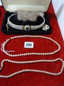 Costume Jewellery Necklace - 2 Artificial Pearl Necklaces etc
