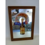 Framed Picture Mirror Depicting Gold Label