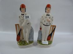 Pair of Reproduction Staffordshire Cricketers