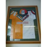 Pine Framed International Rugby League Shirt Australia Vs Great Britain Fully Signed by Both Teams