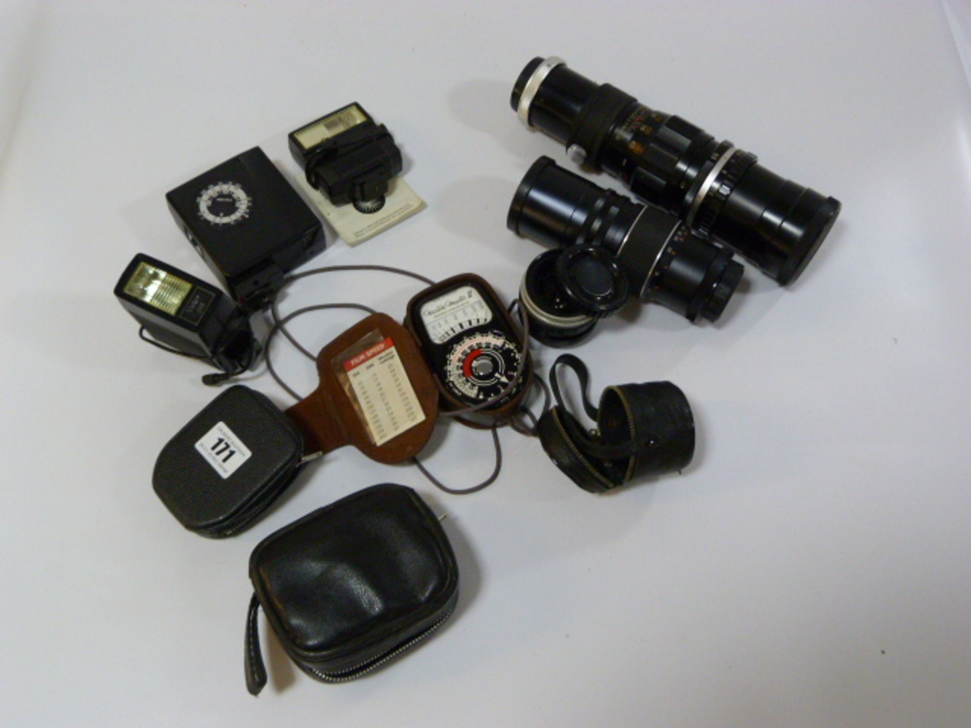Collection of Camera Lenses - Light Meters etc