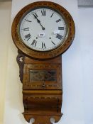 Mahogany Inlaid Cased Wall Dial Clock