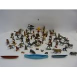 Tray Containing Britains Lead Cowboy & Indian Figures etc