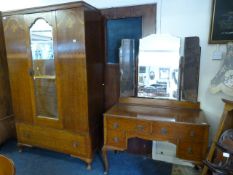 Edwardian Inlaid Double Wardrobe with Matching Dressing Table