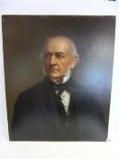 Unframed Oil Painting Circa 1900 Depicting William Gladstone