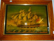 Framed Painting on Glass - His Majesty's Ship - Vengeance