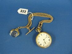 9 Carat Gold Pocket Watch with 9 Carat Gold Fob & Chain