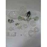 Box Containing Cut Glass Vases - Glass Paper Weights etc