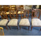 4 Edwardian Mahogany Upholstered Dining Room Chairs
