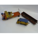 Early Tin Plate British Rail Porter's Truck & 2 Hornby 'O' Gauge Wagons