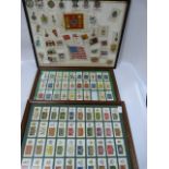 2 Framed Sets of Cigarette Cards & 2 Framed Sets of Cigarette Silks