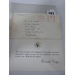 Signed Letter From Ronald Reagan