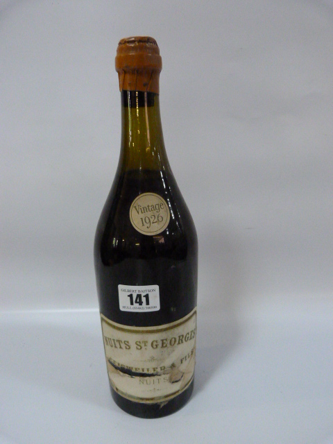Bottle of 1926 Nuits St Georges by Gersweller & Fils