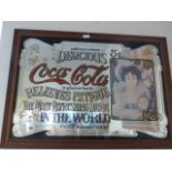 Framed Coca Cola Picture Mirror