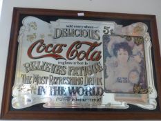 Framed Coca Cola Picture Mirror