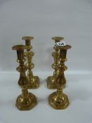 2 Pairs of Brass Georgian Candle Sticks