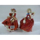 2 Royal Doulton Figurines - Top of The Hill & Autumn Breezes