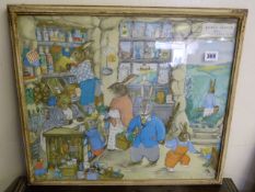 Early Framed Peter Rabbit/Bunnykins Picture
