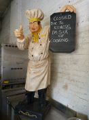Life Size Fibre Glass Chef with Chalkboard