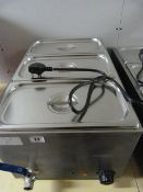 Stainless Steel Counter Top Wetwell 3 Pot Bain Marie Ref B5