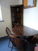 Ercol Table & 4 Chairs Complete with Corner Cabinet