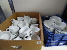 Quantity of White Cups & Saucers