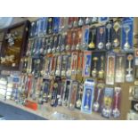 Large Collection of Souvenir Spoons & Display Cabinet