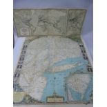 2 1930's Maps - The Reaches of New York City & The World Airlines 1939