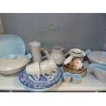 Poole Part Dinner Service - Blue & White Plates etc