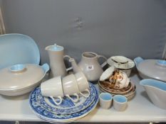 Poole Part Dinner Service - Blue & White Plates etc
