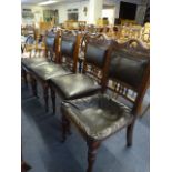 4 Edwardian Dining Room Chairs on Turned Legs
