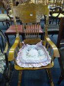 Oak Carved Rocking Chair