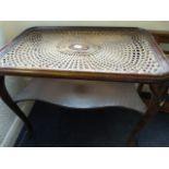 Bergere Topped Mahogany Occasional Table