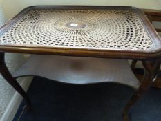 Bergere Topped Mahogany Occasional Table