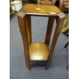 Art Deco Oak Plant Stand