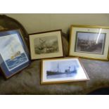 4 Framed Local Prints Depicting Shipping