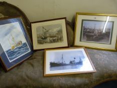 4 Framed Local Prints Depicting Shipping