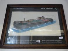 Framed Water Colour of The MP Greendale Trent Carriers Limited