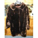 Royal Castor Beaver Lamb Fur  Coat  Size 14