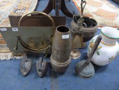 Brass Magazine Rack - Vase - Flat Irons etc