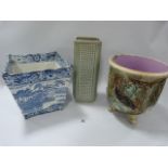 Wardel Victorian Blue & White Planter - Sylvac Vase etc
